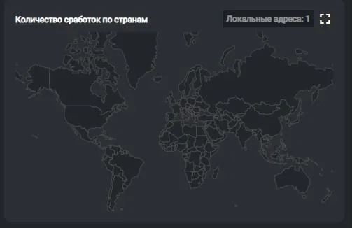 Карта мира с подсветкой стран, из которых зафиксированы обращения к ловушке